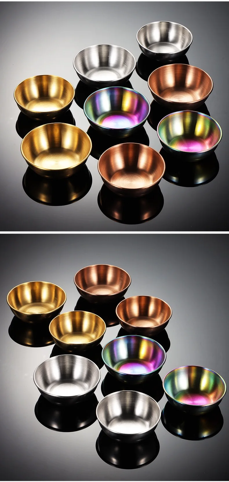 Stainless Steel Sauce Dishes Round Seasoning Dishes Sushi Dipping Bowl