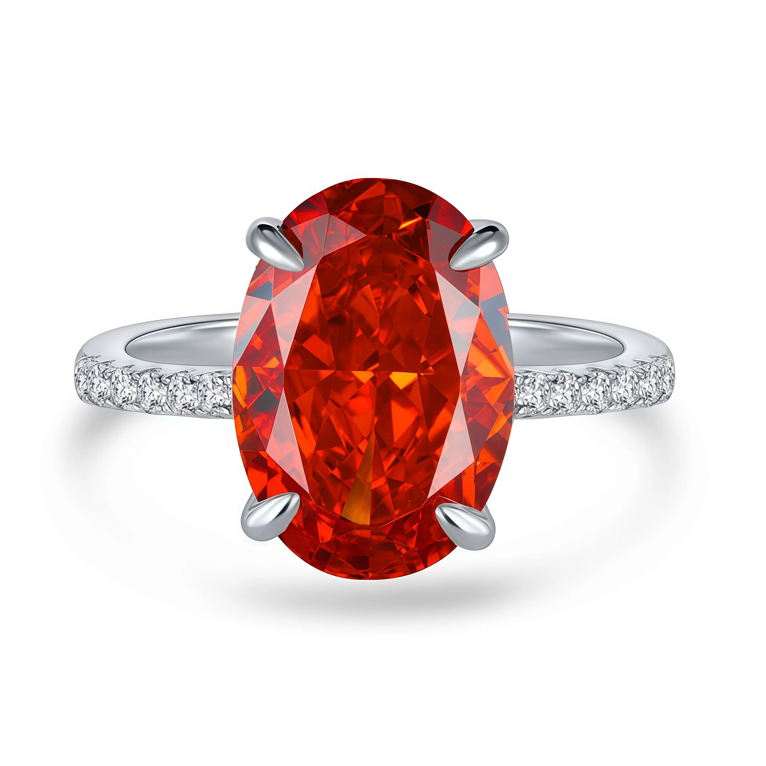 MUSHAN Jewelry Factory 925 Silver Ring 4CT High Carbon Diamond 9*13mm Oval Zirconia Jewelry Rings Engagement and Wedding Bands