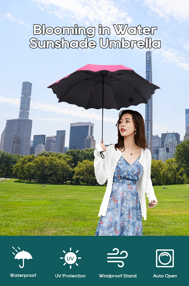 Blossoming In Water Sunshade Sun Protection Uv Protection Umbrella