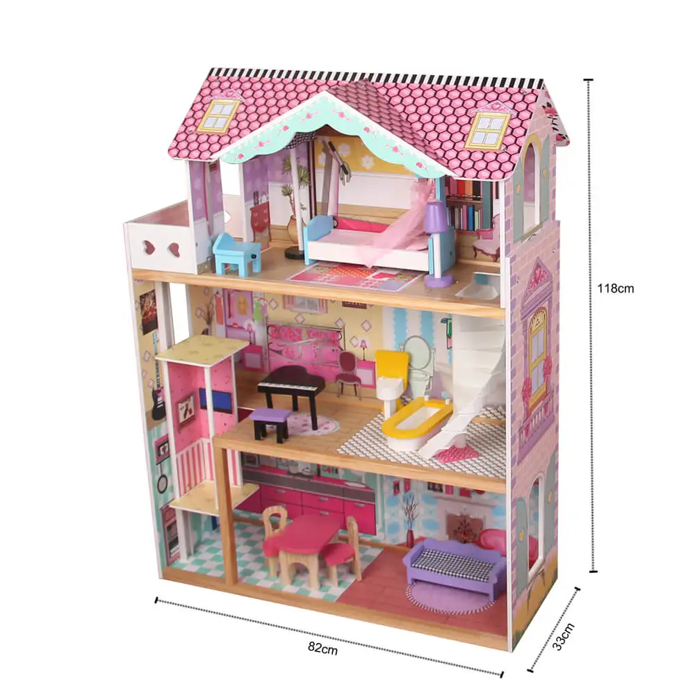 Custolmize Pink Girls Wooden Georgian Dolls House for Sale W06A420
