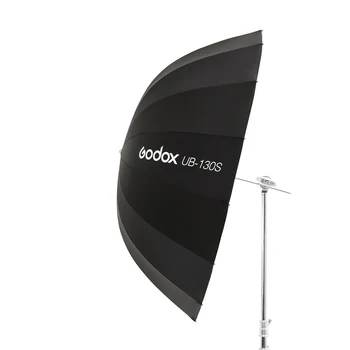 Godox UB-130S 51 Inch 130cm Parabolic Black Reflective Umbrella Studio Light Umbrella with Black Silver Diffuser Cover Cloth detail image