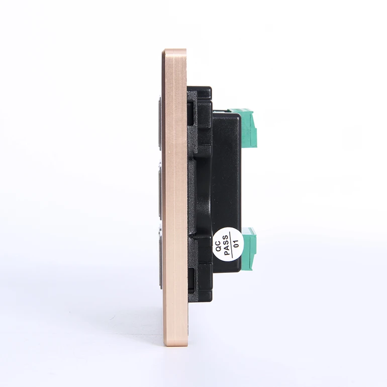 Wholesale Smart Wall Light Switch 6 Gang Soft Touch Champagne Gold Dry Contact 12v Switch