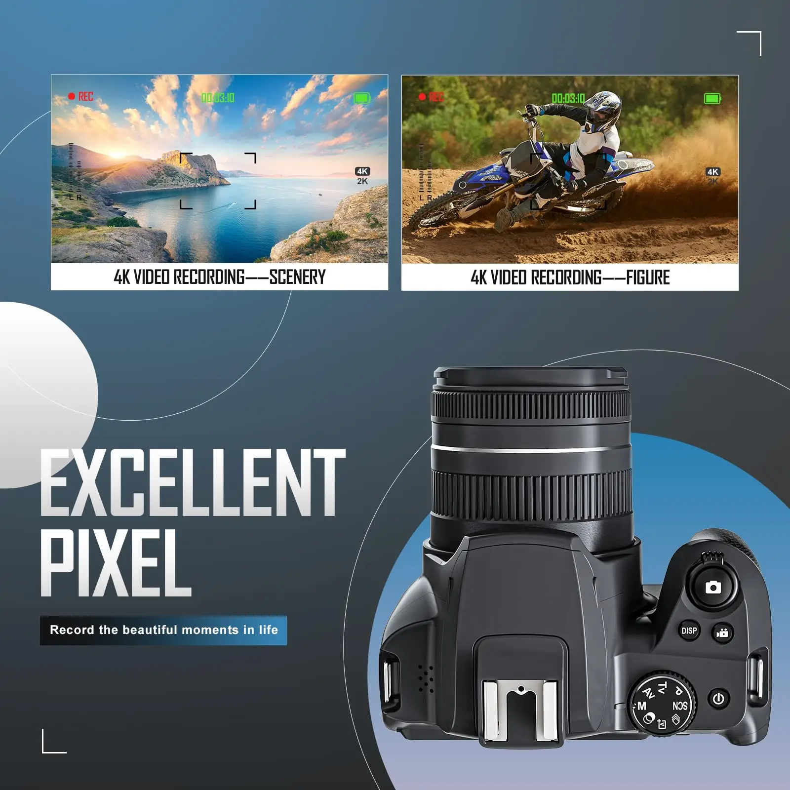 WiFi & HDMI Output 64MP Digital Cameras 10X Optical Video Camera Photography Vlogging Camera for YouTube