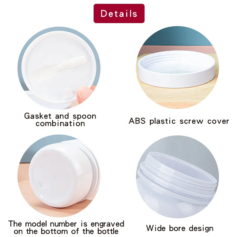 300ml Cream Jars Manufacturer OEM Body Face Cream Jar Packaging 160ml 180ml 200ml 220ml 250ml 300ml White Plastic Pet Cosmetic Cream Jar