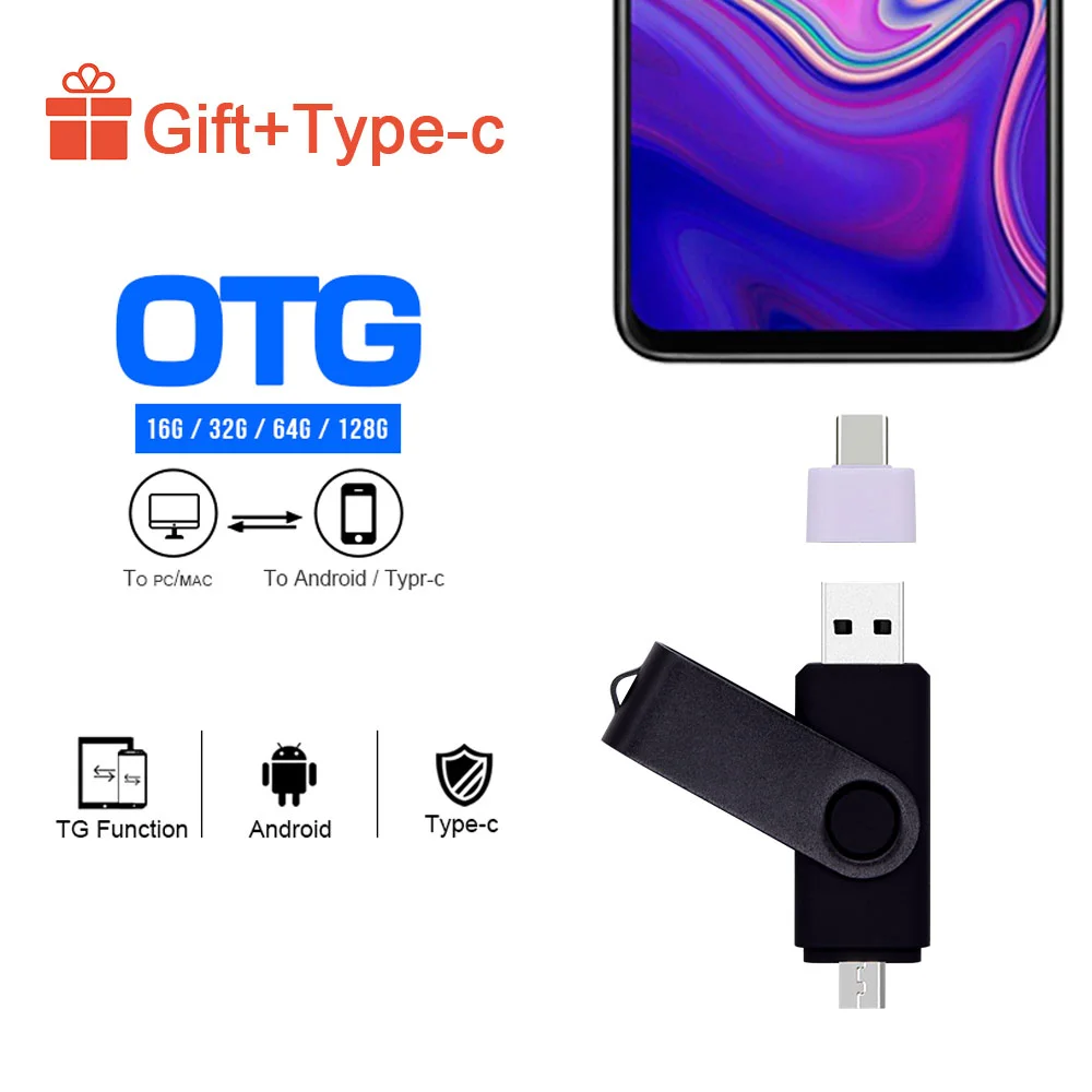 Factory Promotional USB 2.0/3.0 pen drive OTG USB 8 GB 16 GB 32 GB 64GB 128GB 4 in 1 usb flash otg flash drive