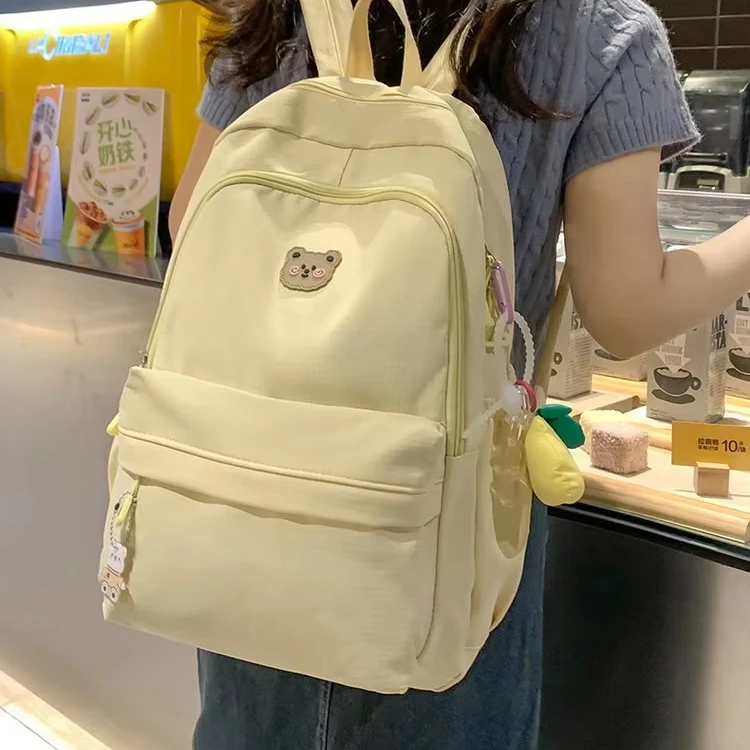 Neue Ware ab sofort verfügbar: Modischer Schulrucksack im Cartoon-Bären-Design für Mädchen mit Reißverschluss_voghion.com