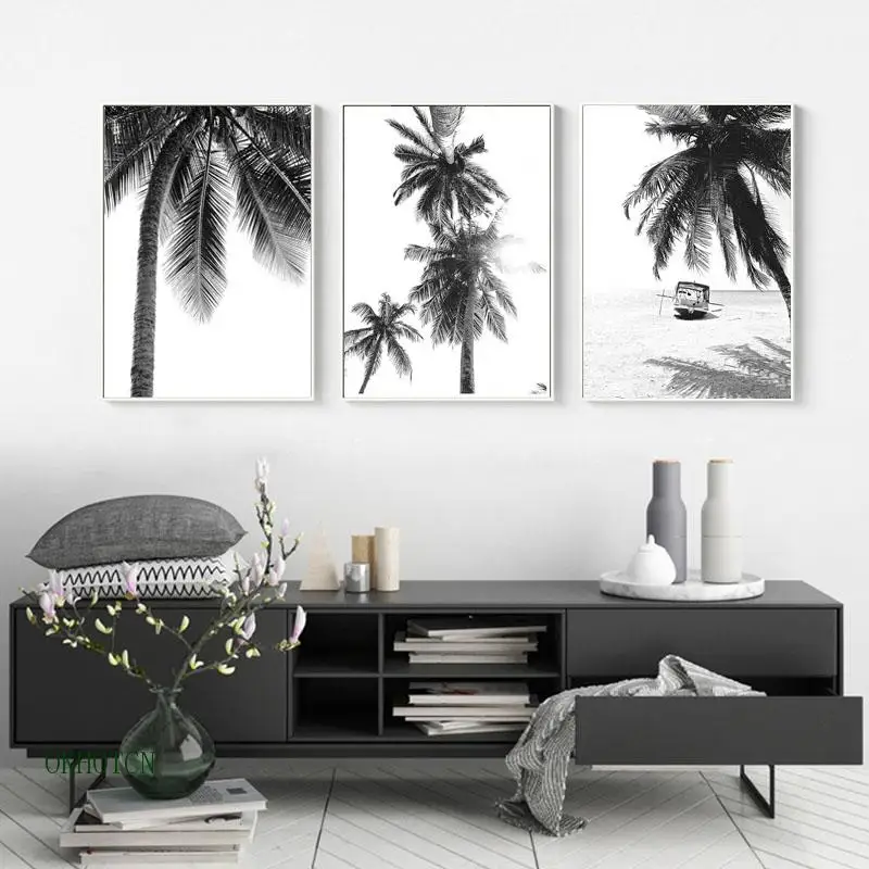 DIYthinker Coconut Tree Plant Beach Outline Desktop Photo Frame Picture Display Decoration Art Painting