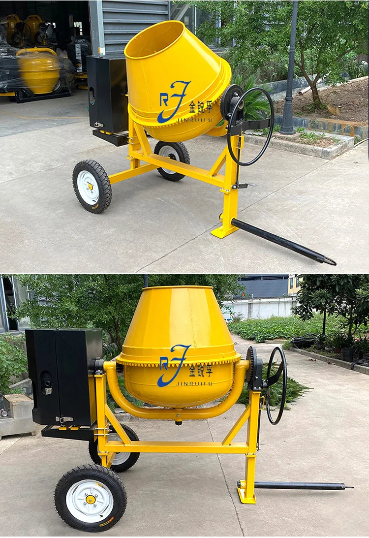 Portable 350l Capacity One Bagger Concrete Mixer With Diesel Engine In