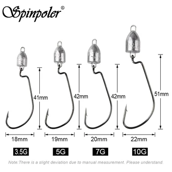 Spinpoler Fishing Swing Jig Heads Hook 3.5g/5g/7g/10g Soft Plastic Baits Swimbait Wobbler Freshwater Saltwater Bass Accessories – Soft Lure – view 3