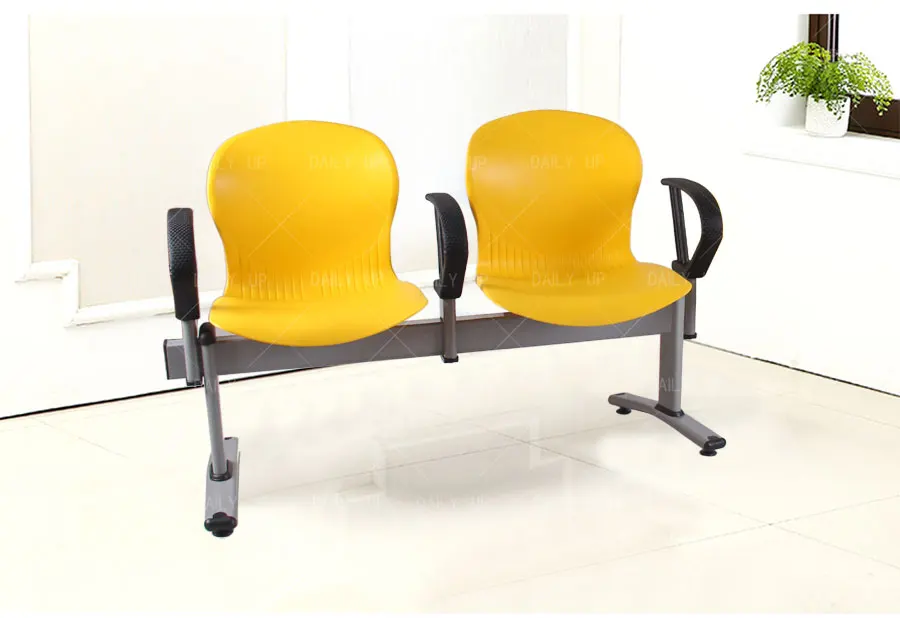 Steel Frame Public Waiting Chair With Ergonomic Armrests Solid Beam Seating Bench For Hospital Airport Stadium Bus Station Park