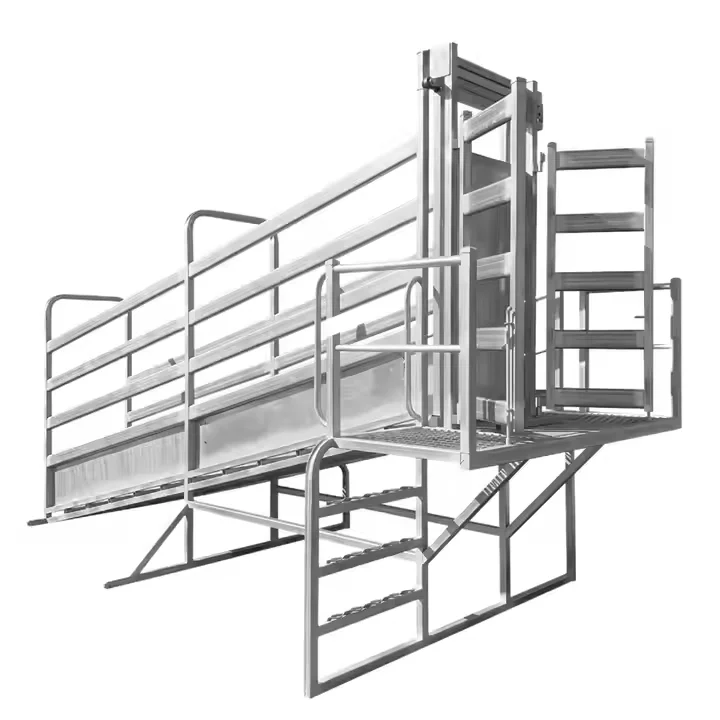 Heavy Duty Height Adjustable Cattle Loading Ramp with Gate Durable ...