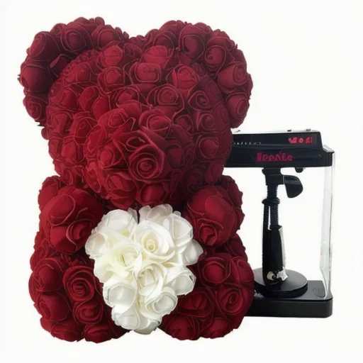 Unicorn Eternal Rose Gift Acrylic Box 40CM Love Rose Bear High-quality Decorative Flower Eternal Flower Everlasting Flower
