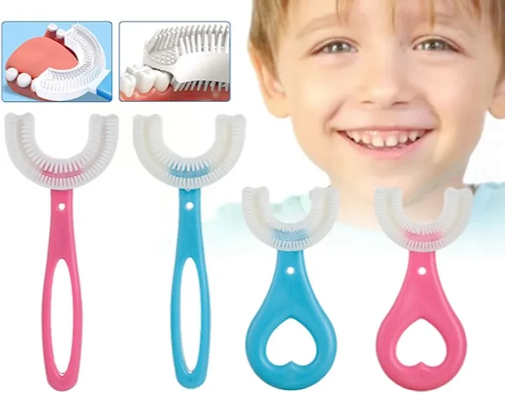 Manual Cleaning Child Baby 360 Degree Ushape Soft Silicone Brush