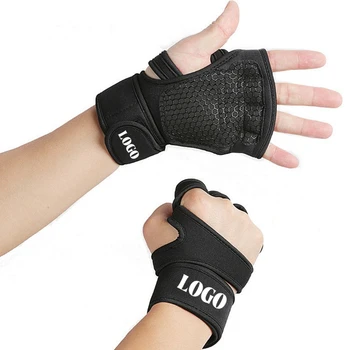 Wholesale OEM Custom Logo Fitness Workout Weightlifting Gym Training Gloves With Wrist Support Protector Wraps .