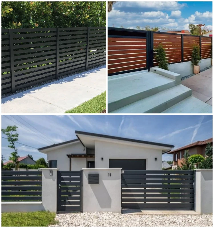 Modern Simple Metal Aluminium Slat Fence Garden Fence Aluminum ...