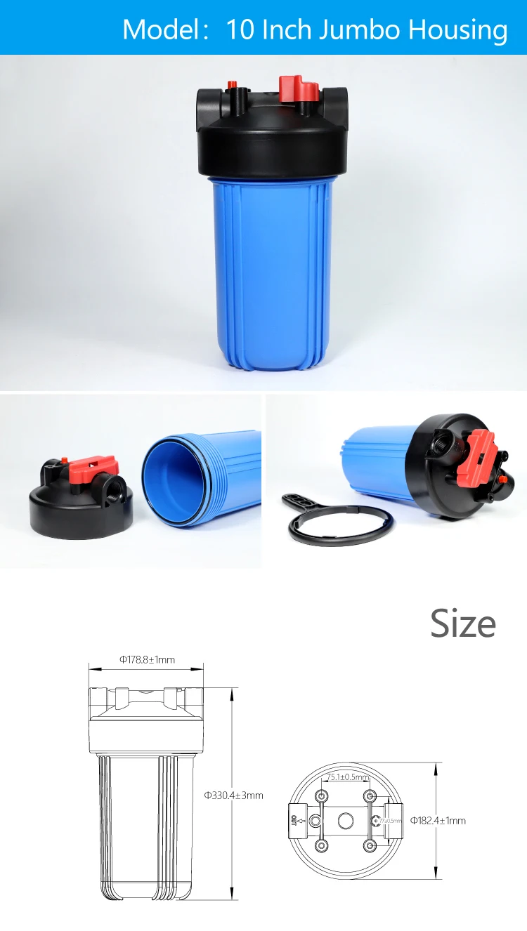 Water Filter Housing Filter Cartridges 100 Gpd Ro Membrane Housing For