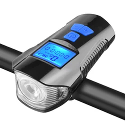 Smart Bicycle Front Light waterproof USB Rechargeable Bike Lamp With Speedometer Odometer