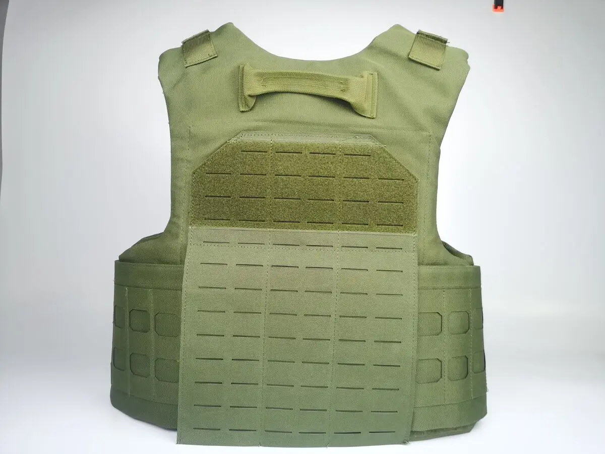 Chaleco táctico Molle verde de liberación rápida con láser, chaleco de defensa 1000D de 5