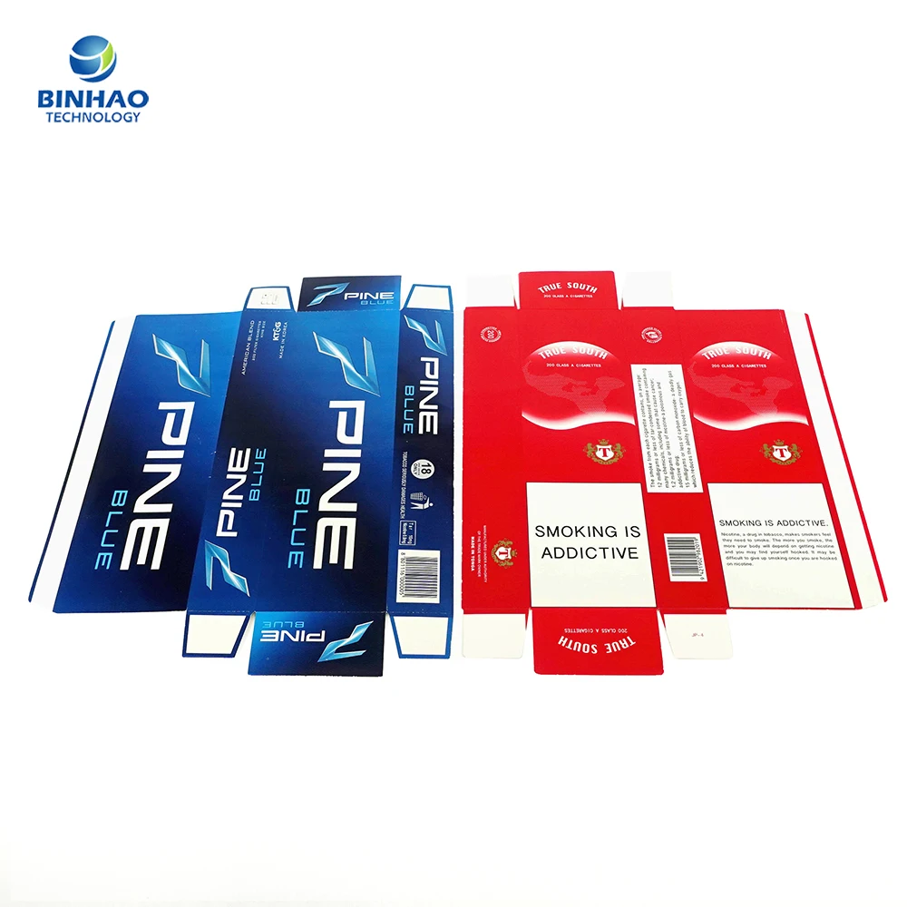 tobacco printing Offset Printing Cigarette Cardboard Packets Tobacco Packaging Coated Paper  Use for HLP DG Packing Machine Cut Box