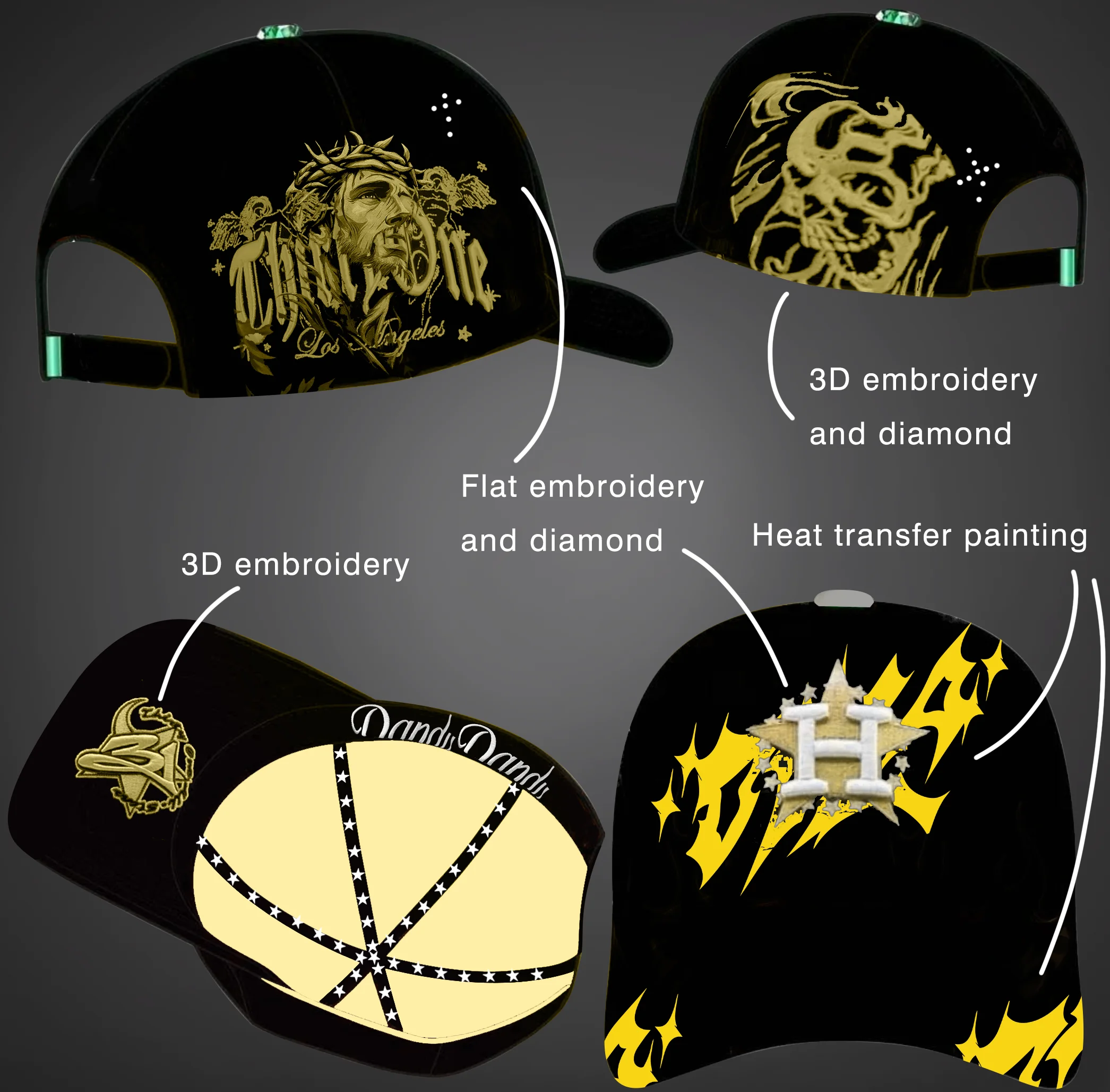 Originales Design Barbas Gorras Caps Men Women Fit 3D Embroidery Frame Curved Brim Suede Baseball Hats Sporty Caps