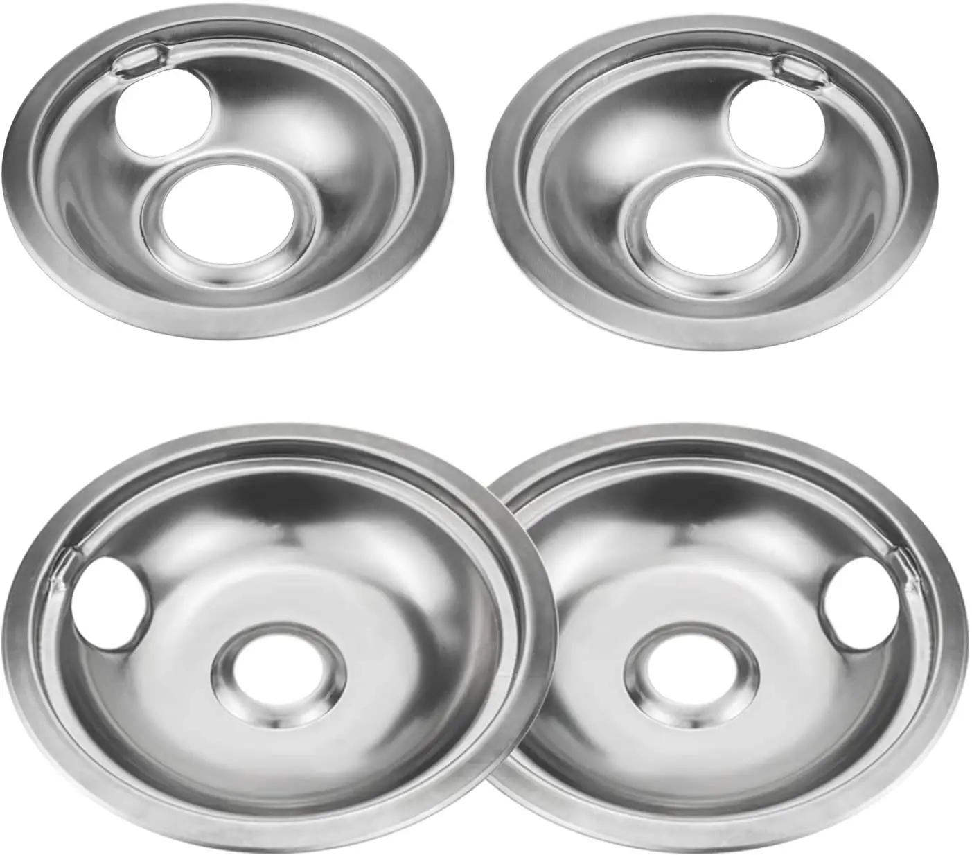4 Pack Stainless Steel Reflector Bowls Universal Drip Pan Kits Gas
