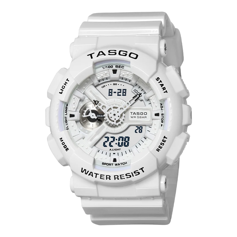 Multi-Functional Outdoor Electronic Digital Watch for Running Swimming Glow-in-the-Dark Feature Calendar Plastic Rubber