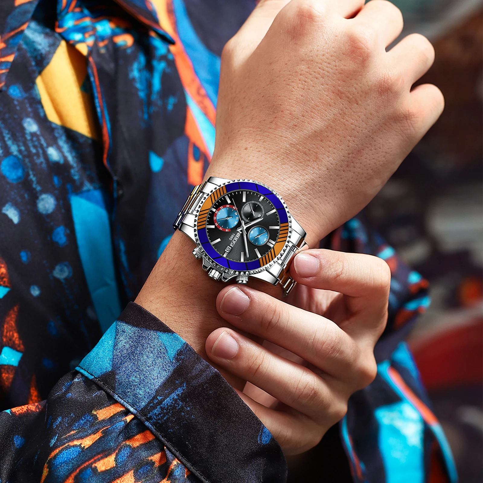 NIBOSI 2553 orologio da uomo d'affari colore orologi al quarzo orologio da  polso impermeabile alla moda