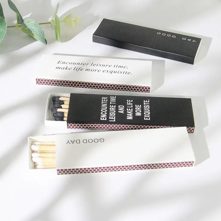 Wholesale Personalised Colorful Wooden Stick Safety Long Black Matches