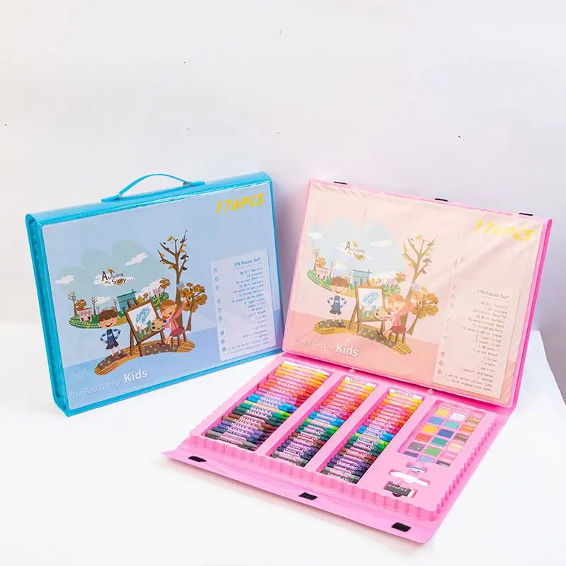 Luoshan 150 Pcs Painting Drawing Set Crayon Colored Pencils Watercolors Pens for Kids Children Art Set Excellent Watercolor Pen