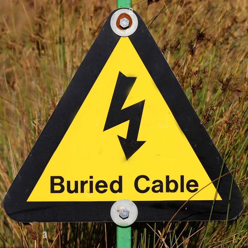 Electrical Safety Warning Sign Caution Buried Underground Cable Call ...