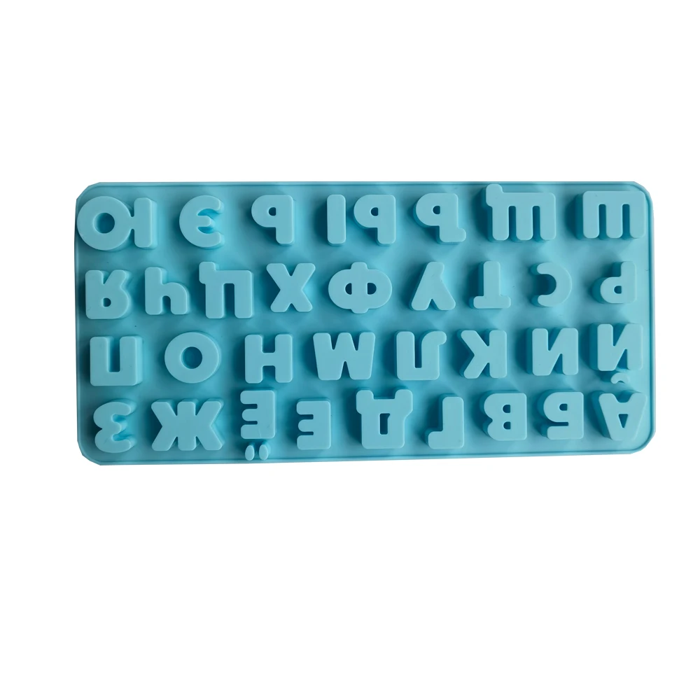 3D Russian Alphabet Silicone Mold Letters Chocolate Molds Cake