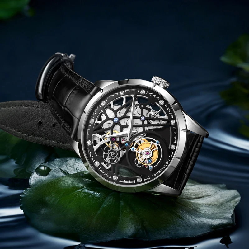 AESOP Original Tourbillon Wrist Watch Mechanical Watch Luxury Skeleton Sapphire Clock Mechanical Watch