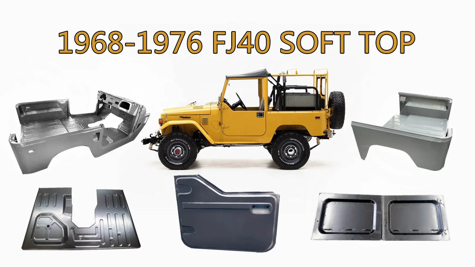 FJ40用ドアパネル｜トヨタ・ランドクルーザー40用部品【黒・灰】