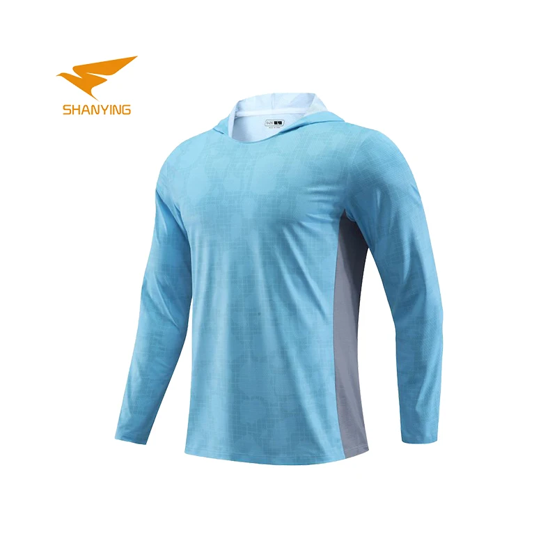 Men Fishing Shirt Clothes Breathable Long Sleeve Quick Dry Tops Sunproof Hoodies 
