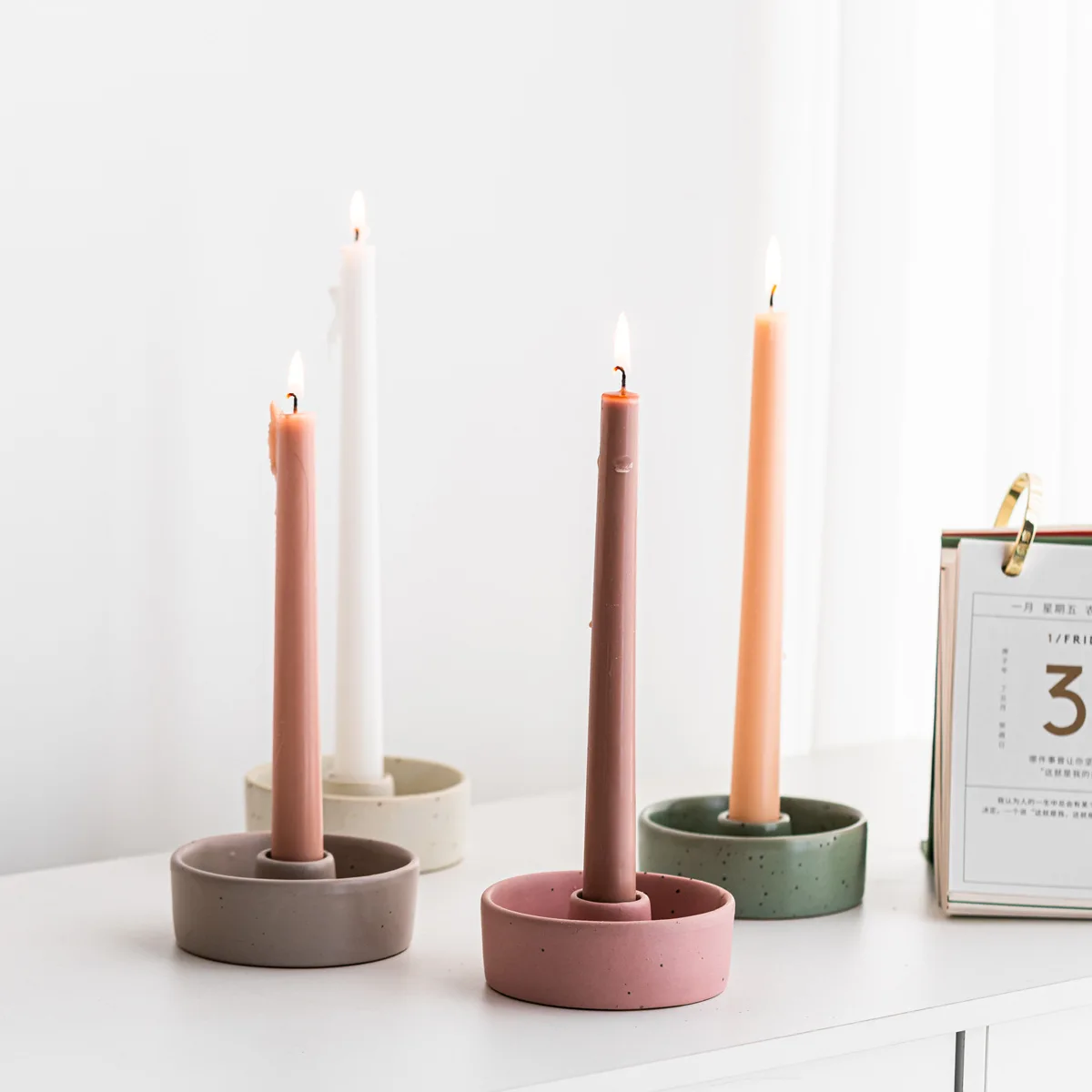 2026 Modern ceramic candlestick holder handcrafted decoration short ...