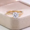 Or 18K avec diamant laboratoire de taille ronde 1.5ct E-VS1