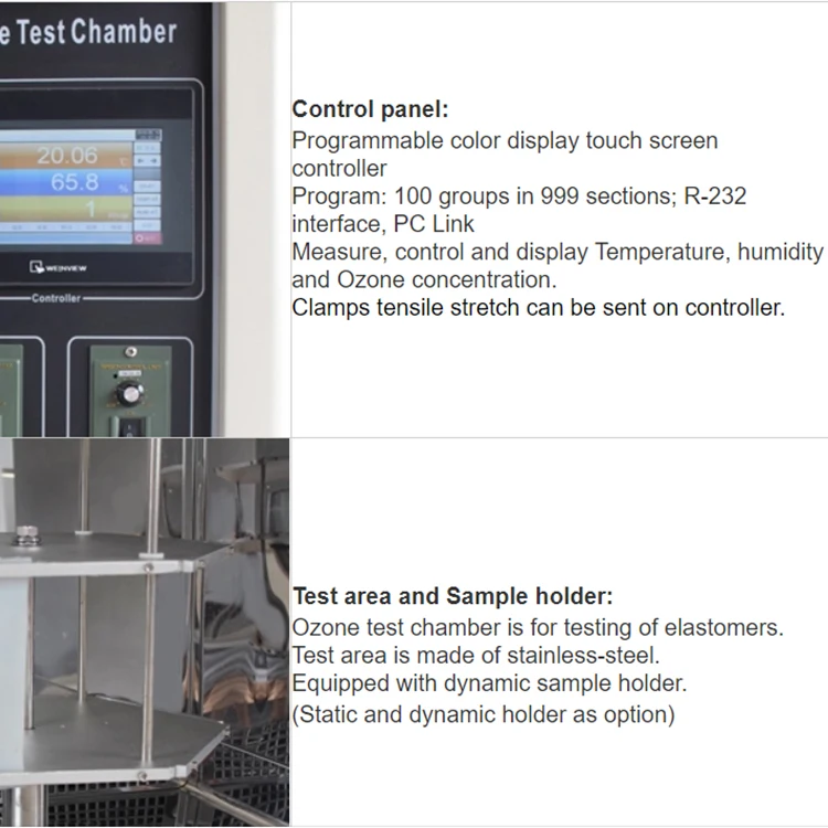 Προγραμματίσημη αίθουσα δοκιμής γήρανσης όζοντος, λαστιχένιος όζοντος γηράσκων δοκιμής μηχανών όζοντος διάβρωσης κατασκευαστής ελεγκτών επεξεργασίας γηράσκων