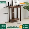 Walnut-colored double-layer altar table with drawers, 80cm long