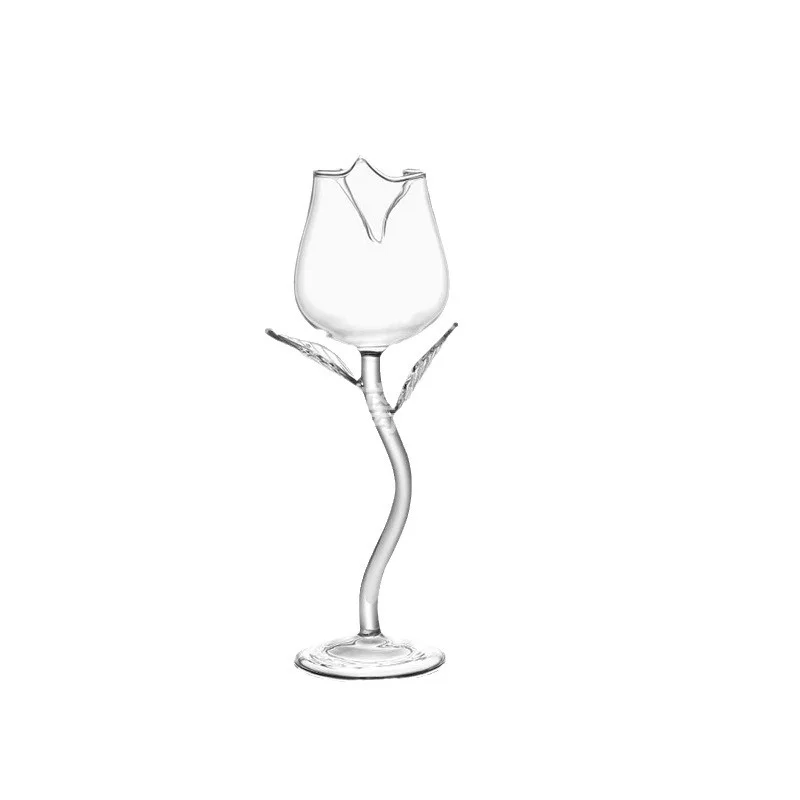 Creative Transparent Red Wine Glass with Glass Shark Design Tall Cocktail Glass for Halloween Parties