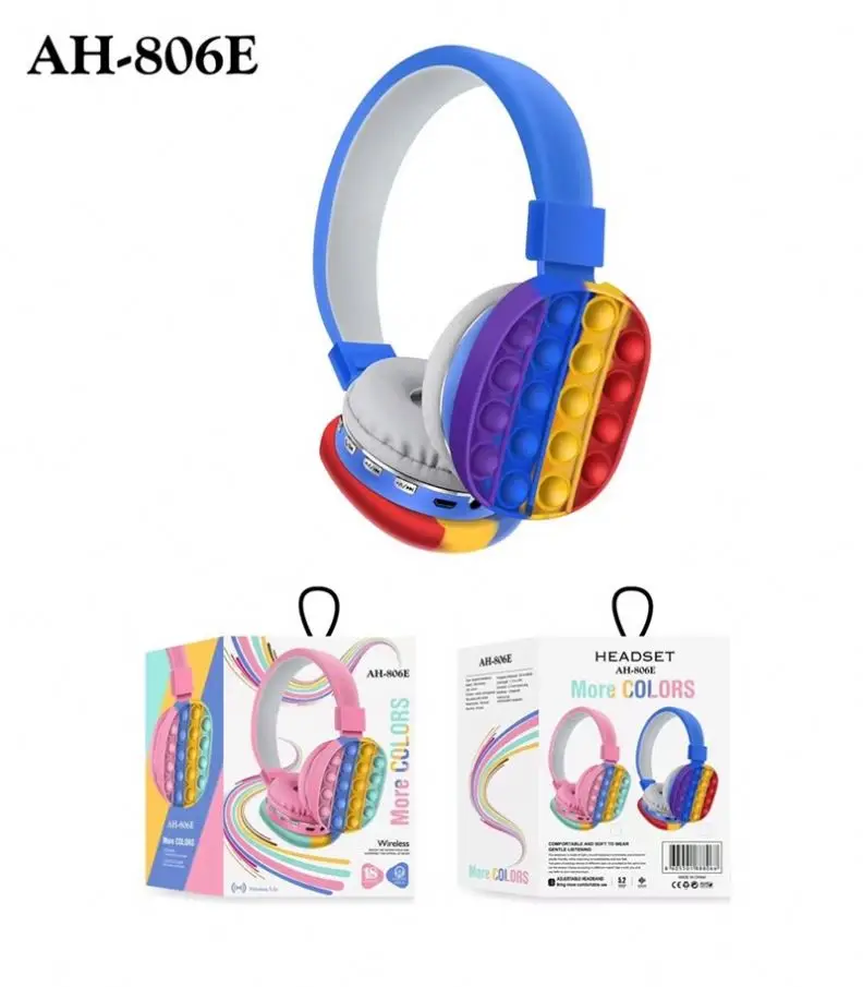 Cross-border new Internet celebrity head-mounted private model simple cute POPping rainbow stereo headset