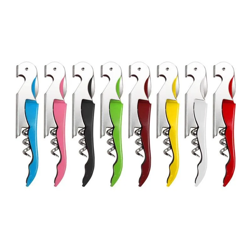 10 Color 10 Packs Corkscrew Wine Opener Stainless Steel Fold Beer or Bottle Opener Serrated Foil Cutter,Perfect for Bars,Restaurants,Family,Company Party 