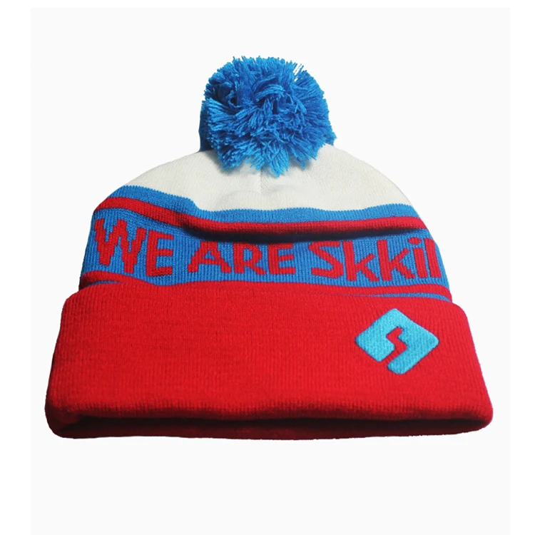 sports team beanies with pom