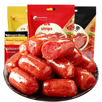 Bibizan Spicy Roast Sausage Pork Jujube Jerky with Crispy Bone Chicken Fish Dried Delicatessen Snacks in Bulk Flavor Processed