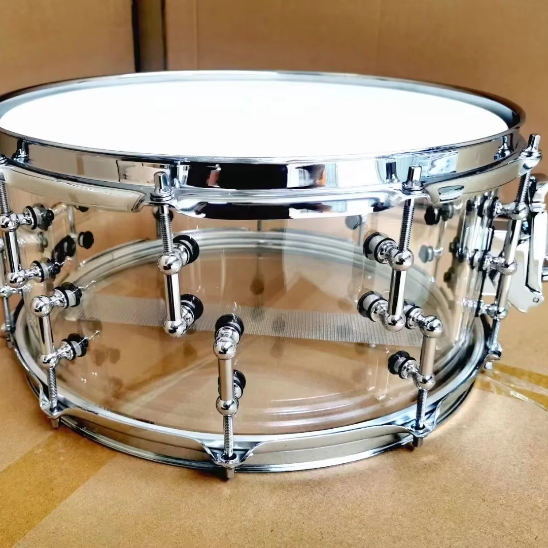 Wholesales Multi-color Transparent Practical 8/10/12/14X5.5 Inch Durable Acrylic Snare Drum