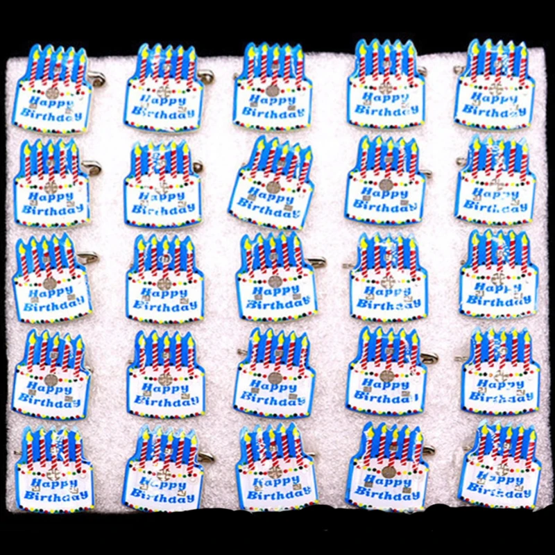 Red 3-LED Flashing Heart Shape Birthday Cake Badge Football & Star Badge New Ghost & Hat Design for Parties & Birthdays