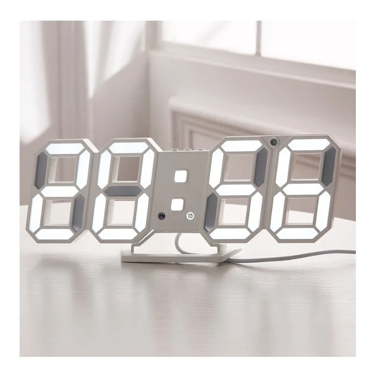 3d Led Table Wall Clock Digital Timer Nightlight Watch Alarm Clock For ...