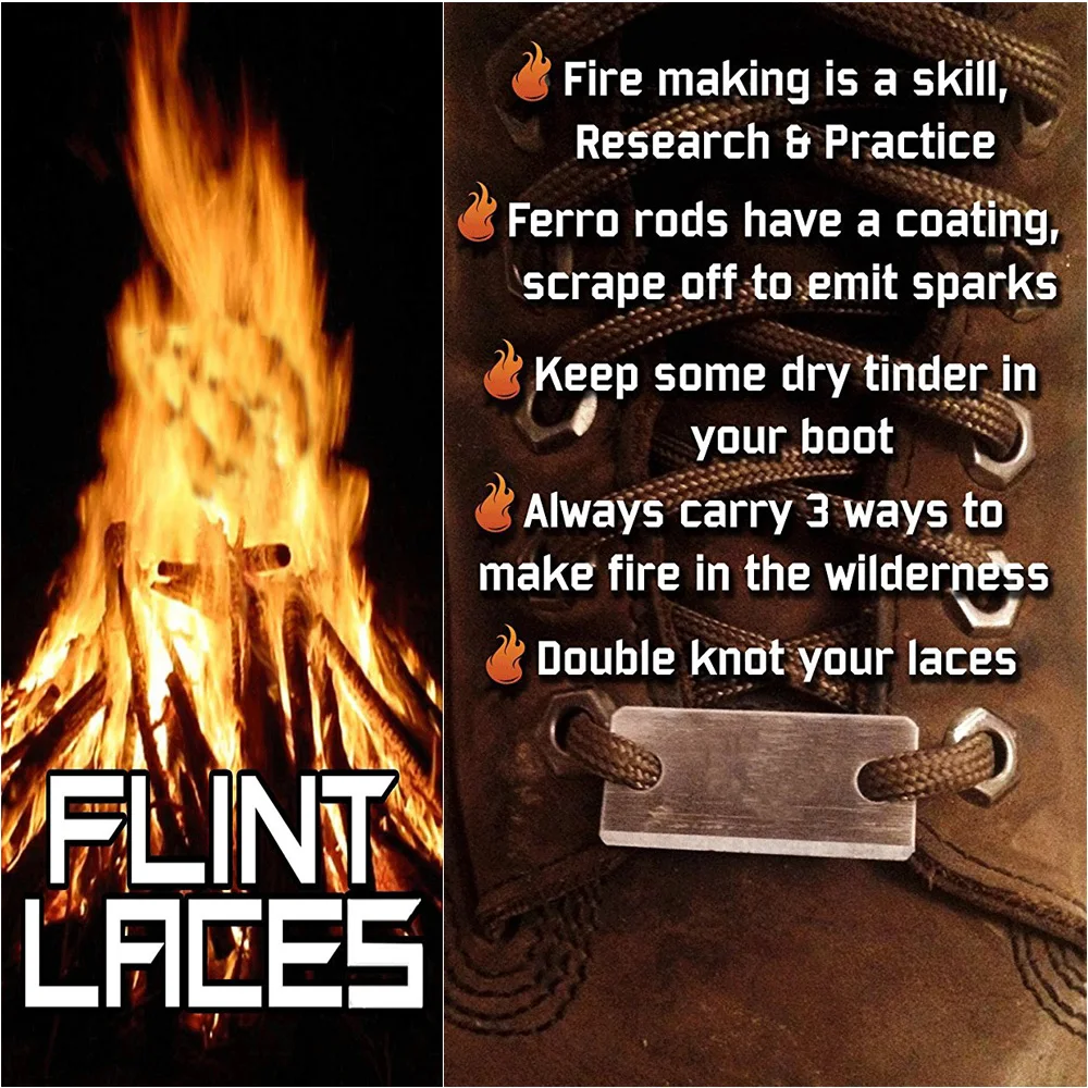 Kongbo Camping Survival Emergency Fire Starter 550 Paracord Shoelace