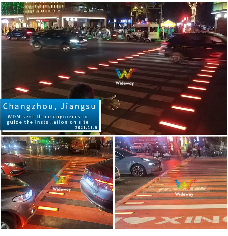 Pedestrian Smart Crosswalk Warning Smart Zebra Crossing Light Systems