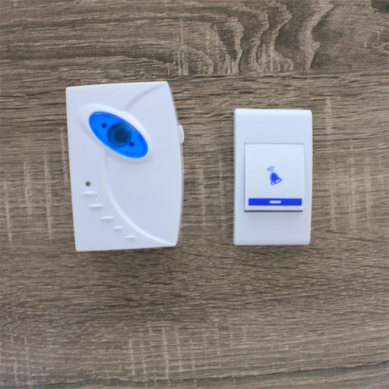 LUCKARM Blue Simple Design Battery Doorbell Wireless Door Bells 32 Melody 100M