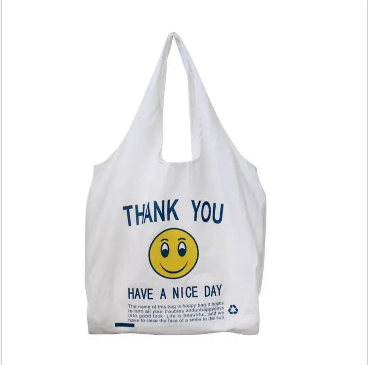Have a Nice Day Handmade Tote Canvas Bag Smiley Bag Smiley 
